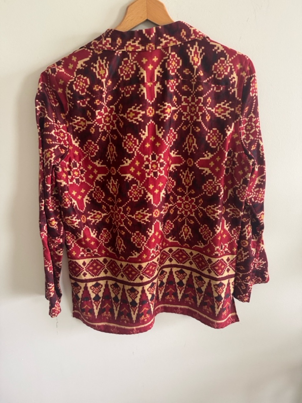 RALPH LAUREN Southwestern Prairie Aztec Tunic Shirt Top Western cotton Sz Large - Picture 2 of 3